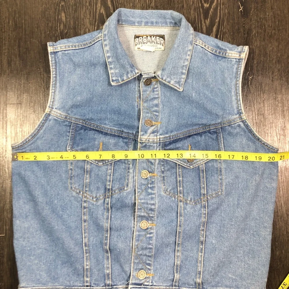 Vintage 90’s Breaker Jeans Denim Vest - Picture 6 of 9